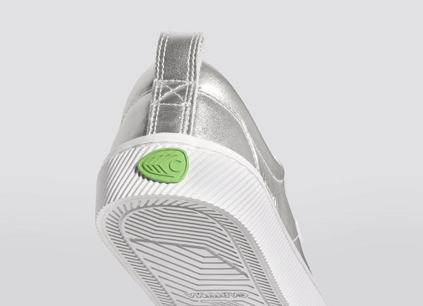 Carma Shoes OCA Low Metallic Silver Leather