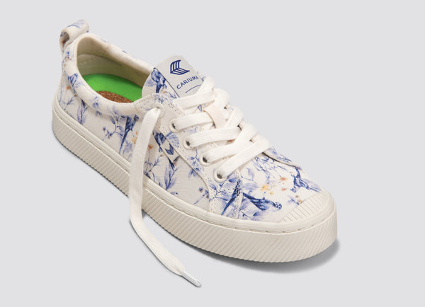 Carma Shoes OCA Low Off-White Parrot Print Canvas