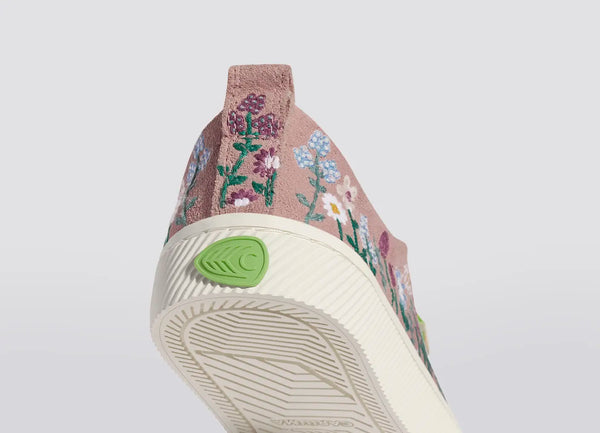 Carma Shoes OCA Low Rose/Embroidered Flowers Suede