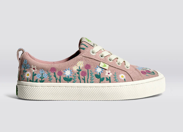 carma shoes OCA Low Rose/Embroidered Flowers Suede