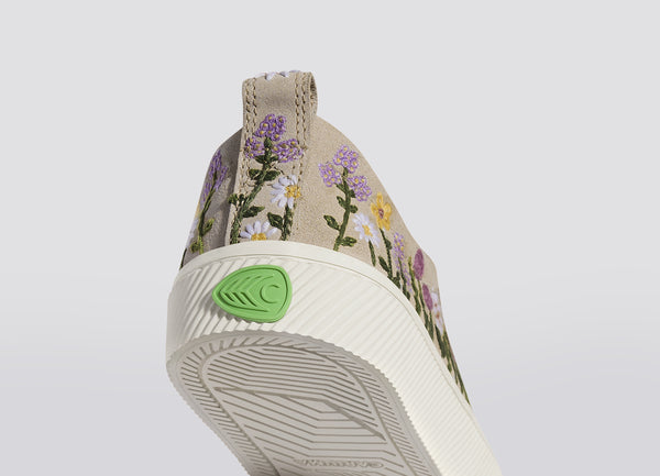 Carma Shoes OCA Low Sand/Embroidered Flowers Suede