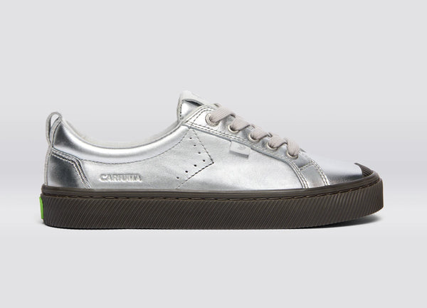 carma shoes OCA Low Silver Teak Metallic Leather