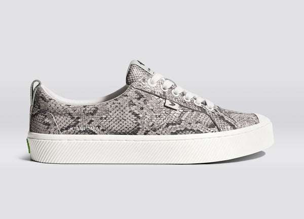 carma shoes OCA Low Snake Print Pebbled Leather