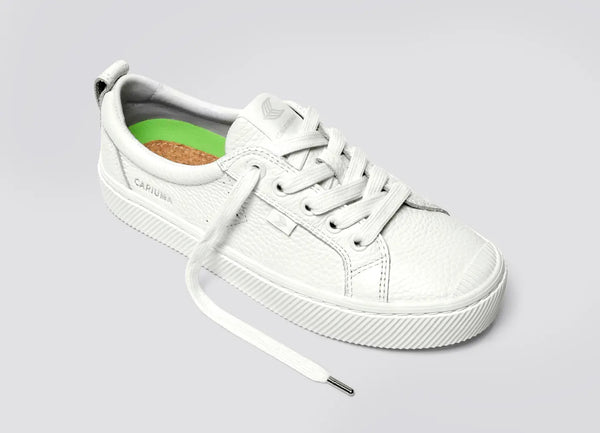 Carma Shoes OCA Low White Pebbled Leather