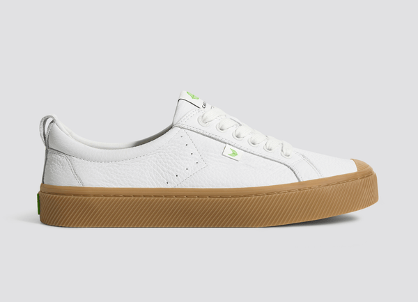 carma shoes OCA Low White Pebbled Leather/Gum
