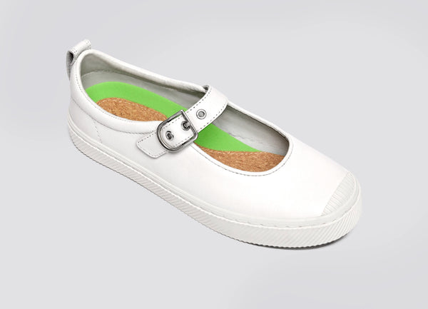 Carma Shoes OCA Mary Jane Warm White Leather