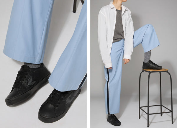 Carma Shoes SALVAS All Black Pebbled Leather