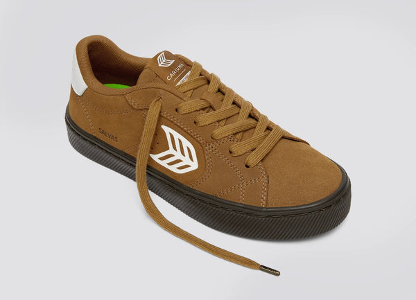 Carma Shoes SALVAS Camel Teak Suede/Warm White