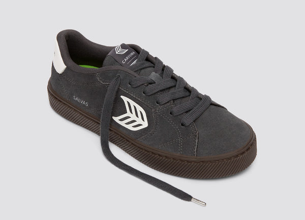 Carma Shoes SALVAS Dark Grey Teak Suede/Warm White