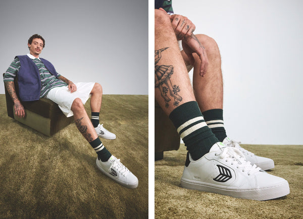 Carma Shoes SALVAS White Smooth Leather/Black