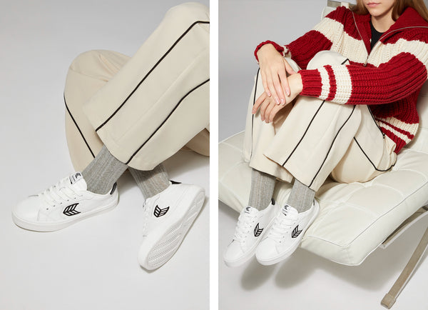 Carma Shoes SALVAS White Smooth Leather/Black