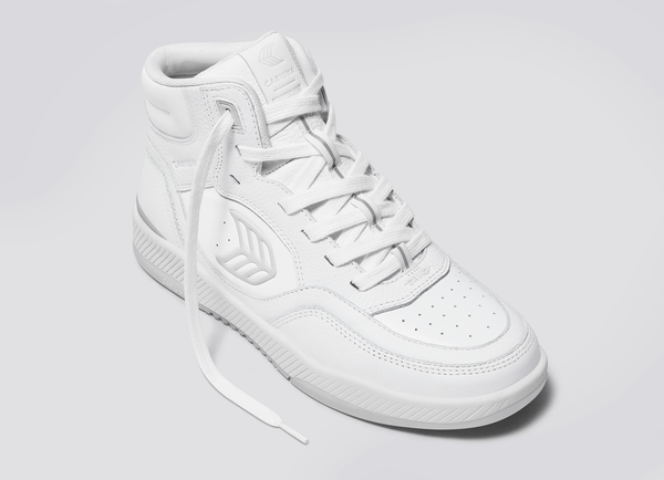 Carma Shoes UBA High White Pebbled Leather/Ice