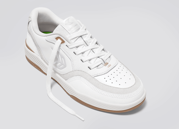 Carma Shoes UBA White Leather/Gum & Ice