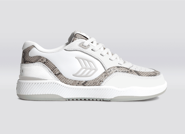 carma shoes UBA White Leather/Snake Print & Ice