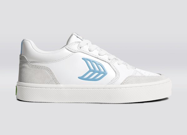 carma shoes VALLELY White Leather & Suede/Light Blue