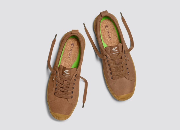 Carma Shoes OCA Low Sienna Brown Gum Pebbled Leather