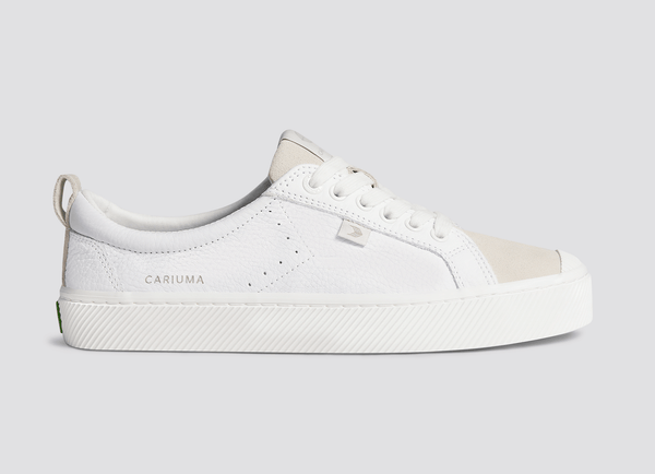 carma shoes OCA Low White Pebbled Leather/Off-White Vintage Suede