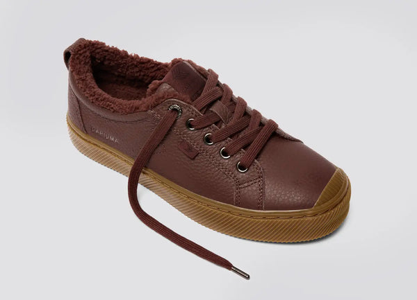Carma Shoes OCA THERMA Low Brown Gum Pebbled Leather