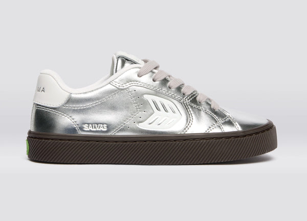 carma shoes SALVAS Silver Teak Metallic Leather/Off-White