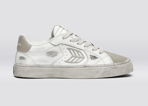 carma shoes SALVAS Warm White Vintage Soft Grain Leather & Suede