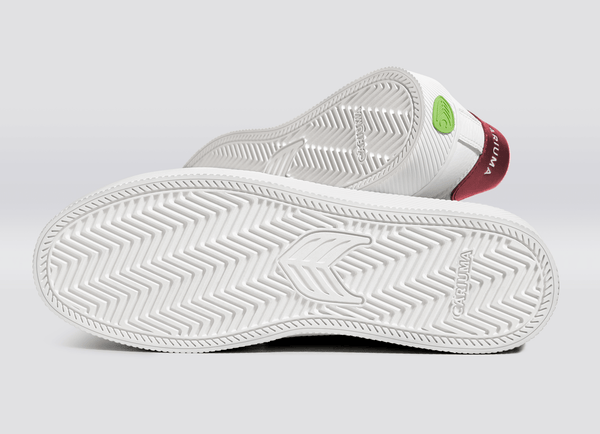 Carma Shoes SALVAS White Pebbled Leather/Metallic Red & Ice