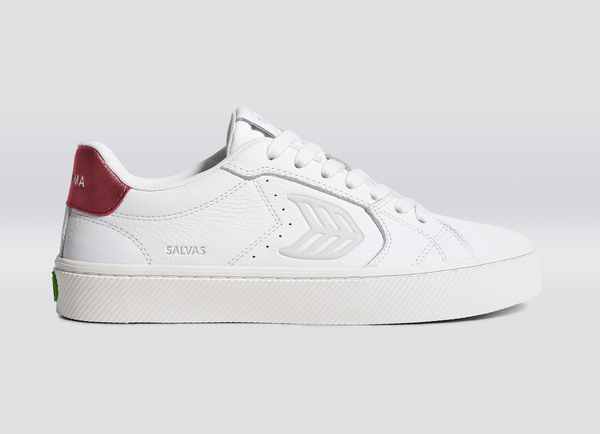 carma shoes SALVAS White Pebbled Leather/Metallic Red & Ice