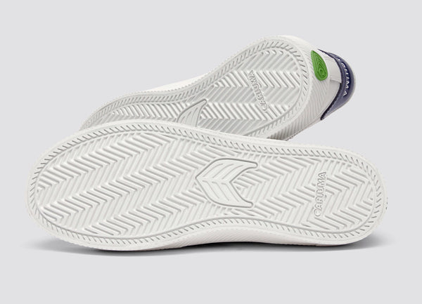 Carma Shoes SALVAS White Smooth Leather/Bright Navy