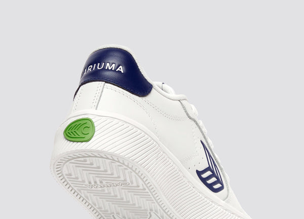 Carma Shoes SALVAS White Smooth Leather/Bright Navy