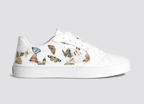 carma shoes SALVAS White Smooth Leather/Butterfly Print
