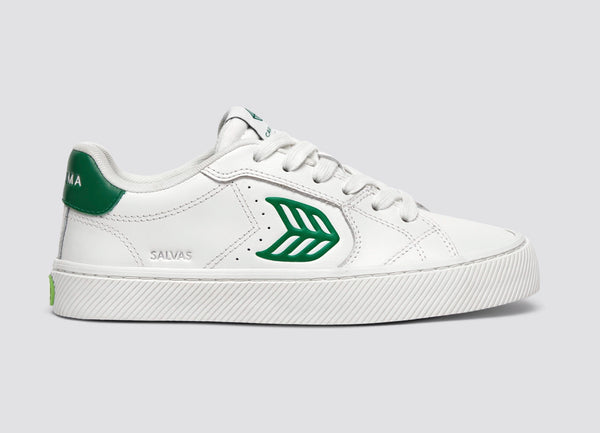 carma shoes SALVAS White Smooth Leather/Forest Green