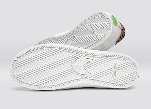 Carma Shoes SALVAS White Smooth Leather/Leopard & Black