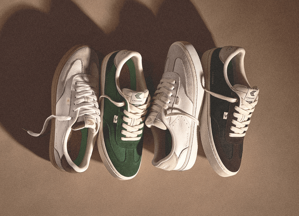 Carma Shoes TOCA White Pebbled Leather & Suede/Plaza Taupe & Dark Khaki