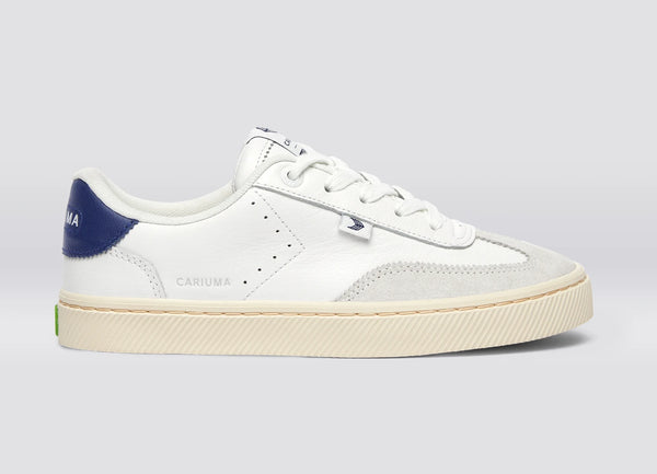 carma shoes TOCA White & Smoke White/Marine Blue Soft Grain Leather & Suede