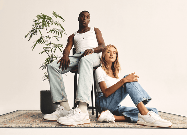 Carma Shoes UBA White Pebbled Leather & Suede/Gum & Green