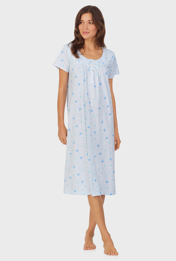 Carole Hochman Blue Hummingbird Cotton Waltz Nightgown