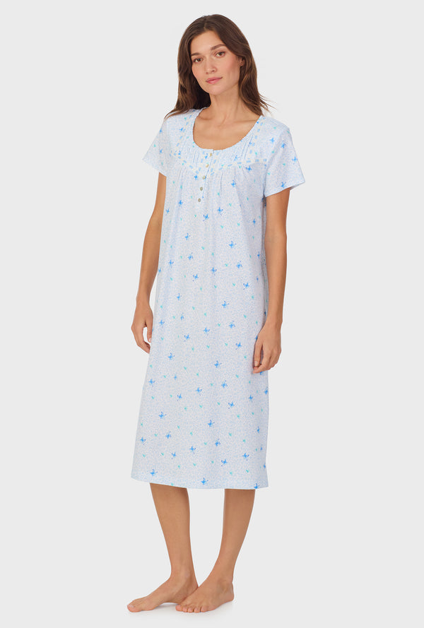 Carole Hochman Blue Hummingbird Cotton Waltz Nightgown