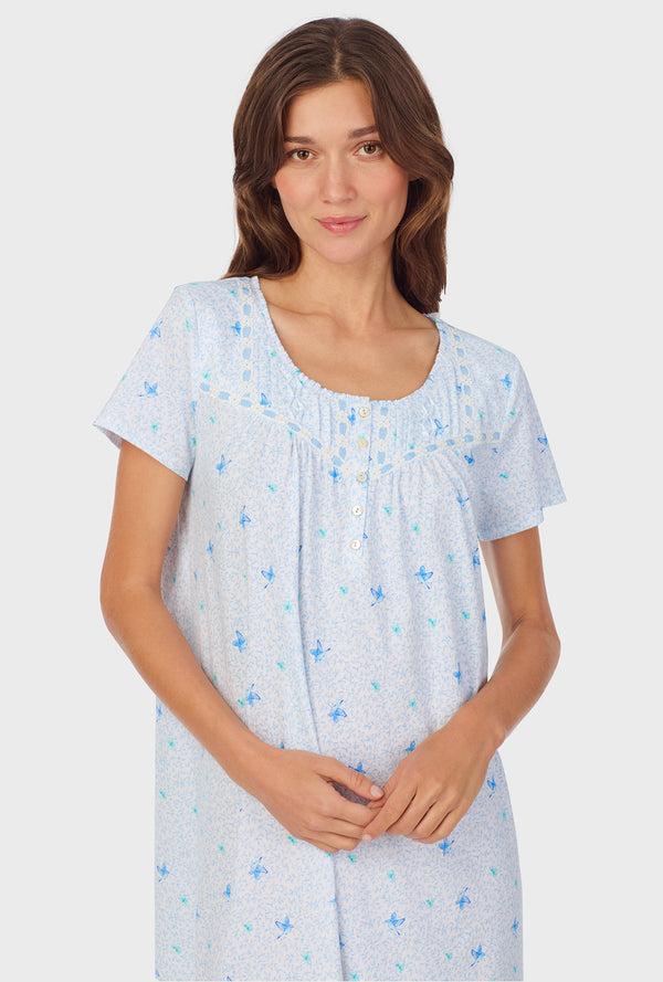 Carole Hochman Blue Hummingbird Cotton Waltz Nightgown