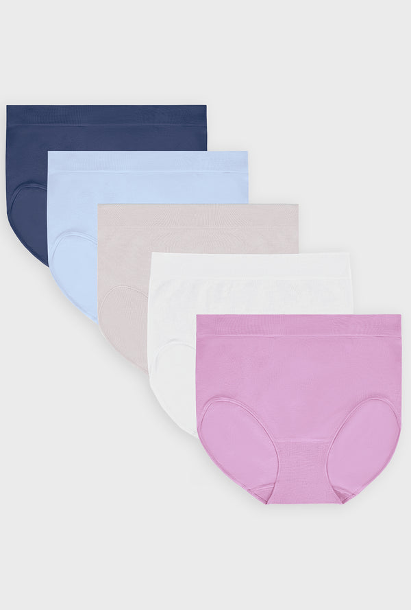 carole hochman 5pk Seamless Brief - Blue Multi