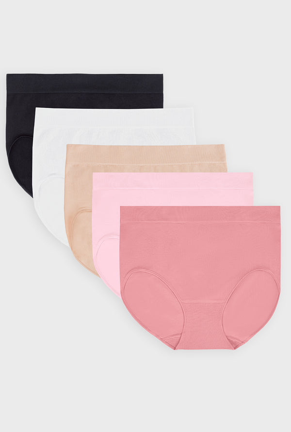 carole hochman 5pk Seamless Brief - Neutral Multi