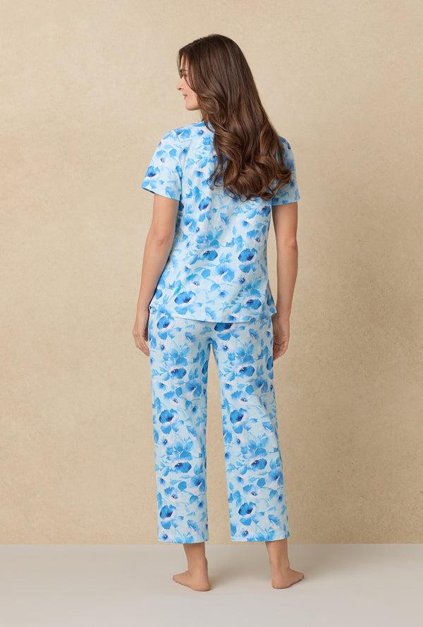 Carole Hochman Blue Poppy Cotton Capri Pajama Set