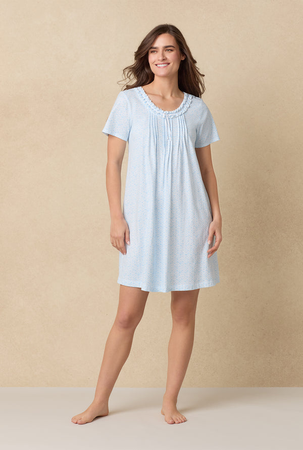 Carole Hochman Blue Shells Cotton Short Nightgown