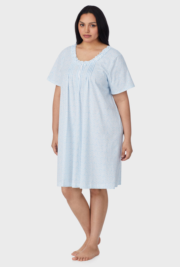 Carole Hochman Blue Shells Cotton Short Nightgown