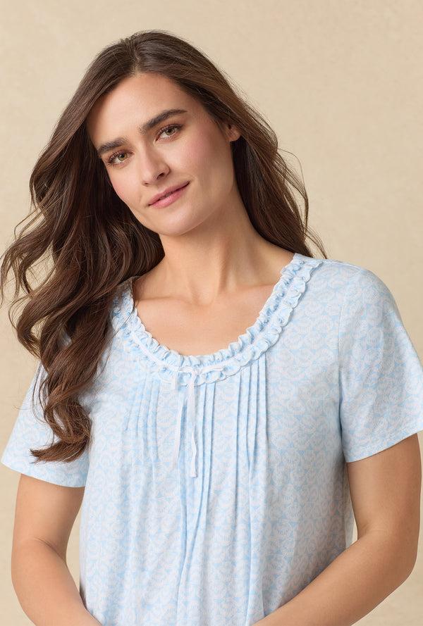 Carole Hochman Blue Shells Cotton Short Nightgown