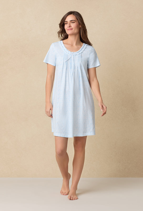 carole hochman Blue Shells Cotton Short Nightgown