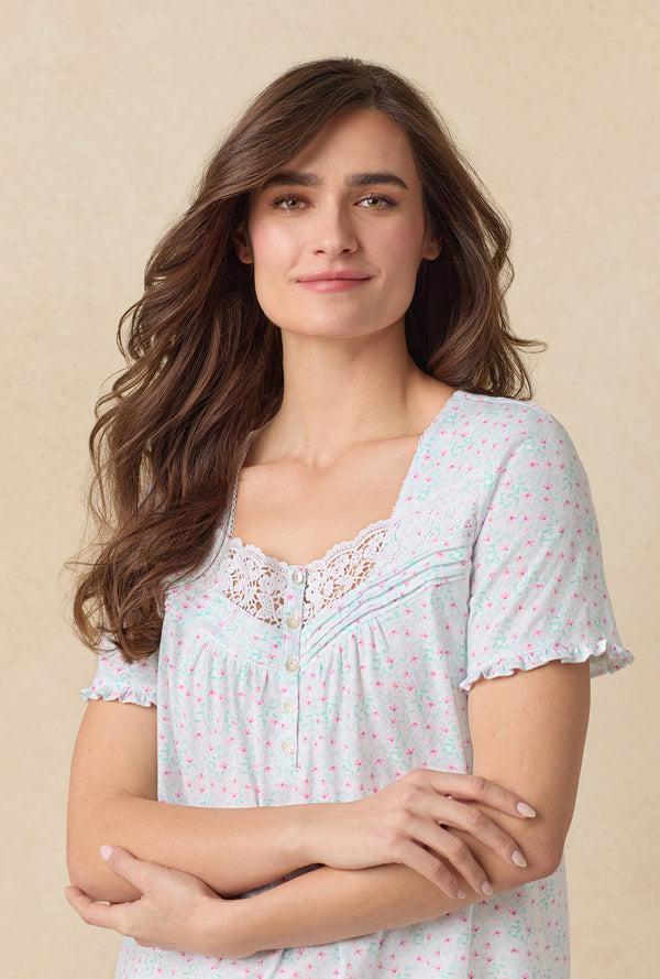 carole Hochman Viney Floral Cotton Waltz Nightgown