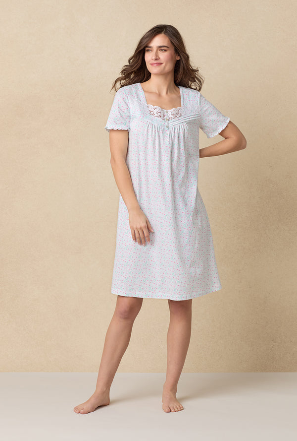 carole Hochman Viney Floral Cotton Waltz Nightgown
