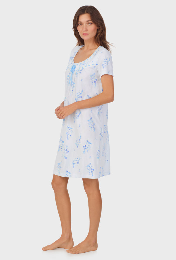 Carole Hochman Floral Stripe Cotton Short Nightgown