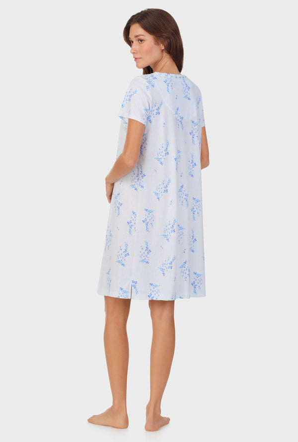 Carole Hochman Floral Stripe Cotton Short Nightgown
