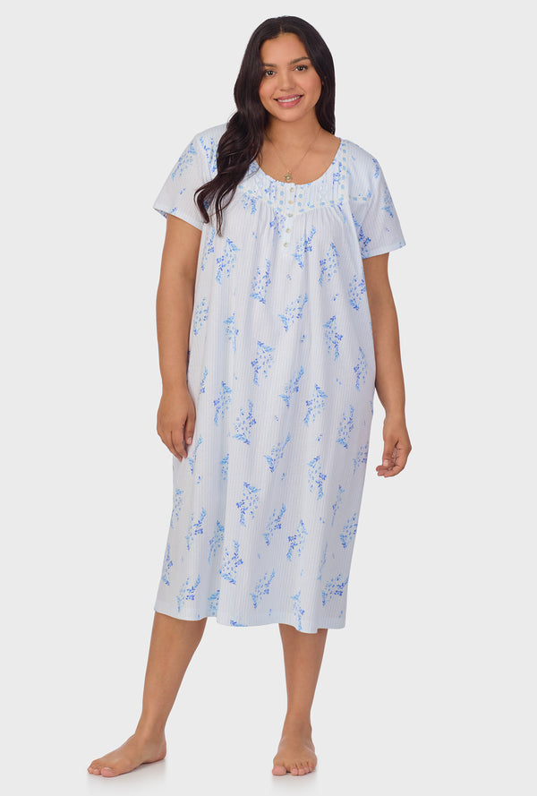 Carole Hochman Floral Stripe Cotton Waltz Nightgown