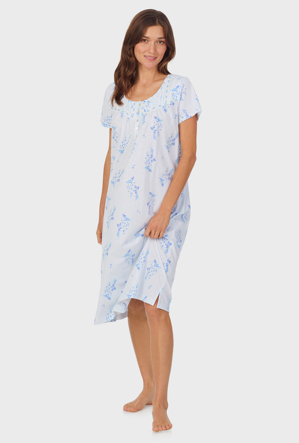 Carole Hochman Floral Stripe Cotton Waltz Nightgown